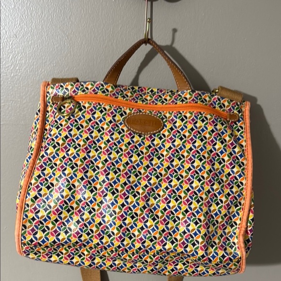 Fossil Orange and Brown Backpack with Timeless Appeal - Picture 3 of 8